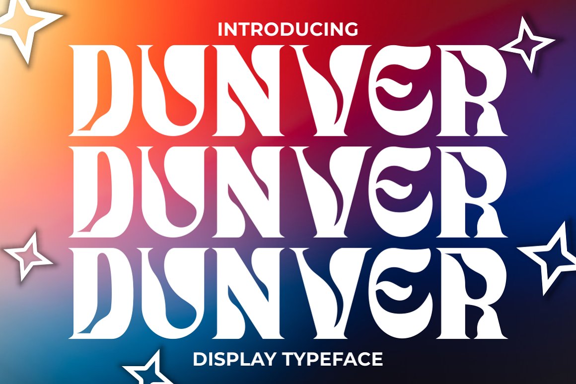 60年代复古迷幻逆反差专辑海报标题设计装饰英文字体素材 Dunver - Display Font_img_2