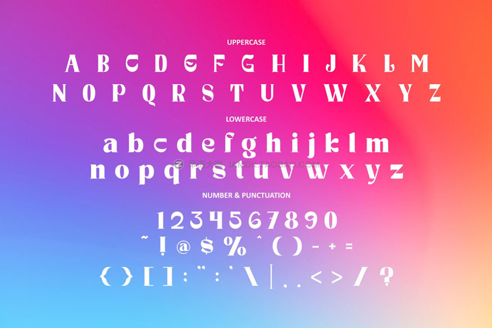 60年代复古迷幻逆反差专辑海报标题设计装饰英文字体素材 Dunver - Display Font_img_2