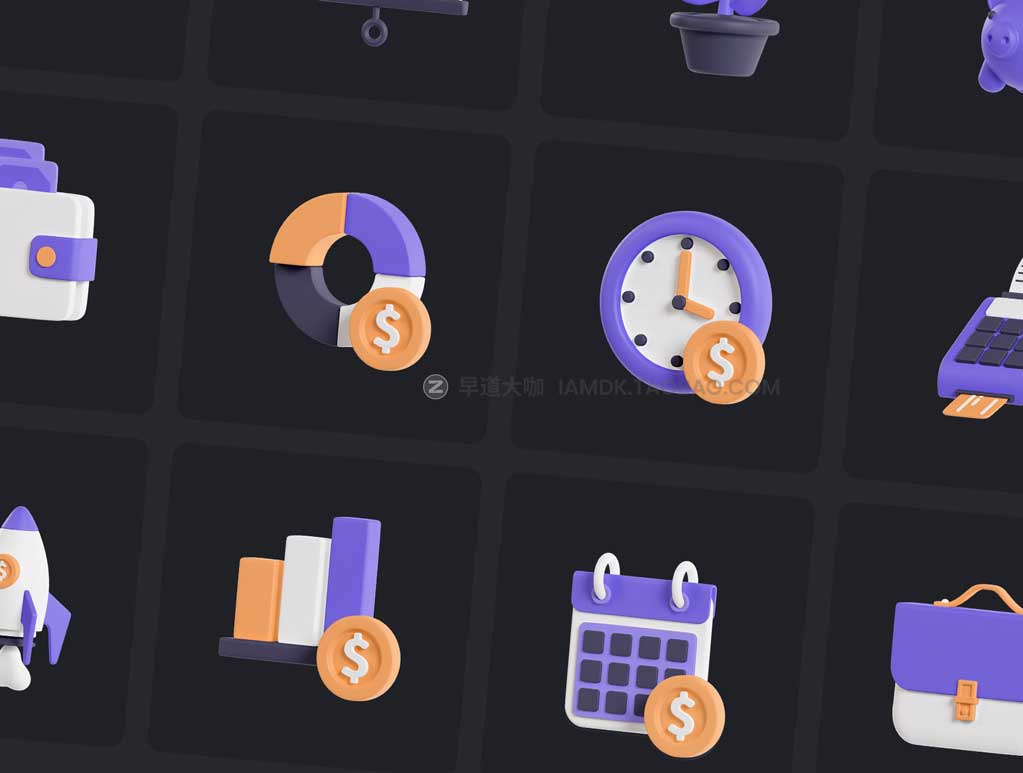 20个高级财务金融会记元素3D图标Icons设计素材包 Finance 3D Icons_img_2