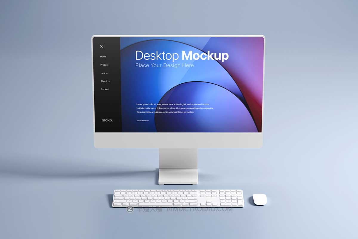 10款高质量苹果电脑一体机iMac屏幕演示PSD样机模板 Desktop Mockup_img_2