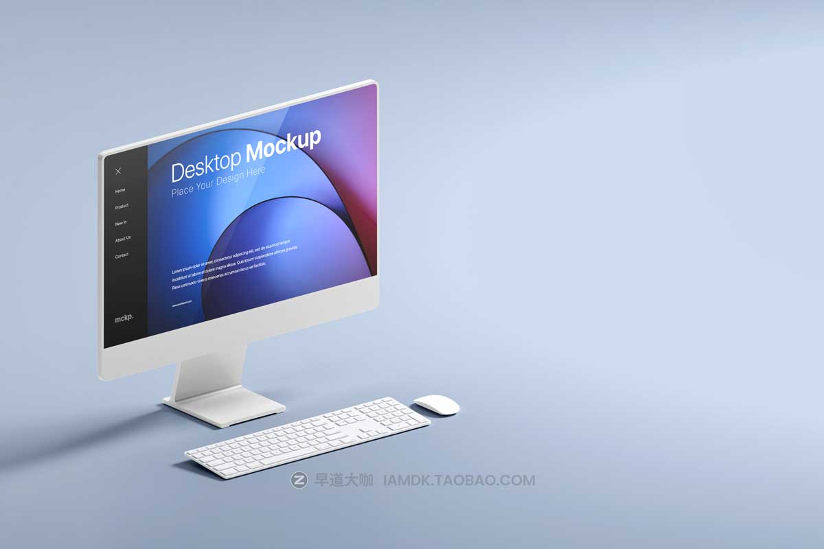 10款高质量苹果电脑一体机iMac屏幕演示PSD样机模板 Desktop Mockup_img_2