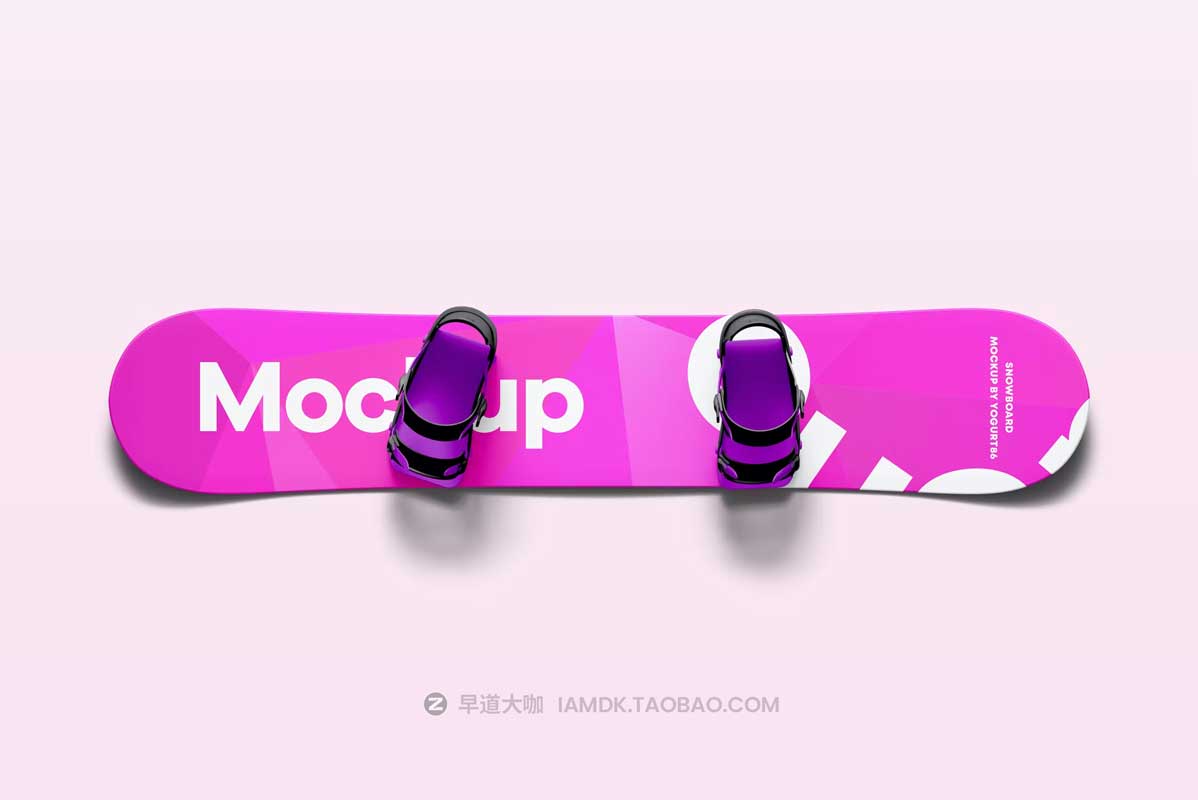 6款逼真滑雪板外观图案设计PS智能贴图样机模板素材 Snowboard Mock-up_img_2