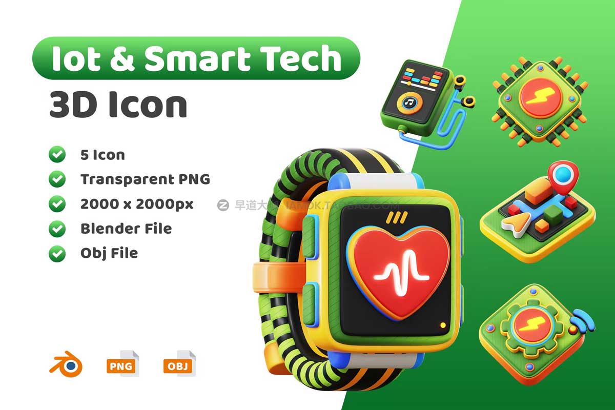 20款高级物联网网络智能技术科技3D图标Icons设计素材包 IoT & Smart Tech 3D Icon_img_2