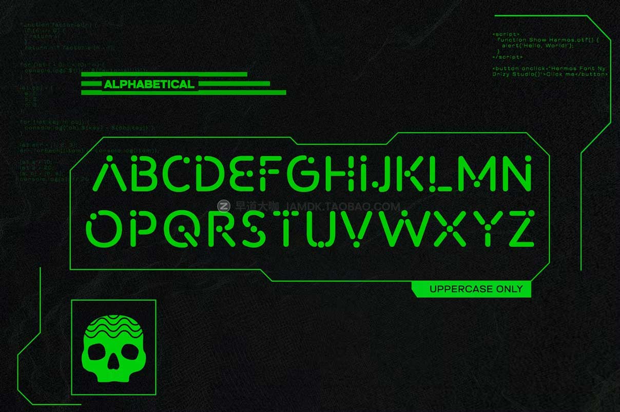 未来科幻机甲机能圆角杂志海报标题logo设计英文字体安装包 Harmos - Techno Sci-fi Font_img_2