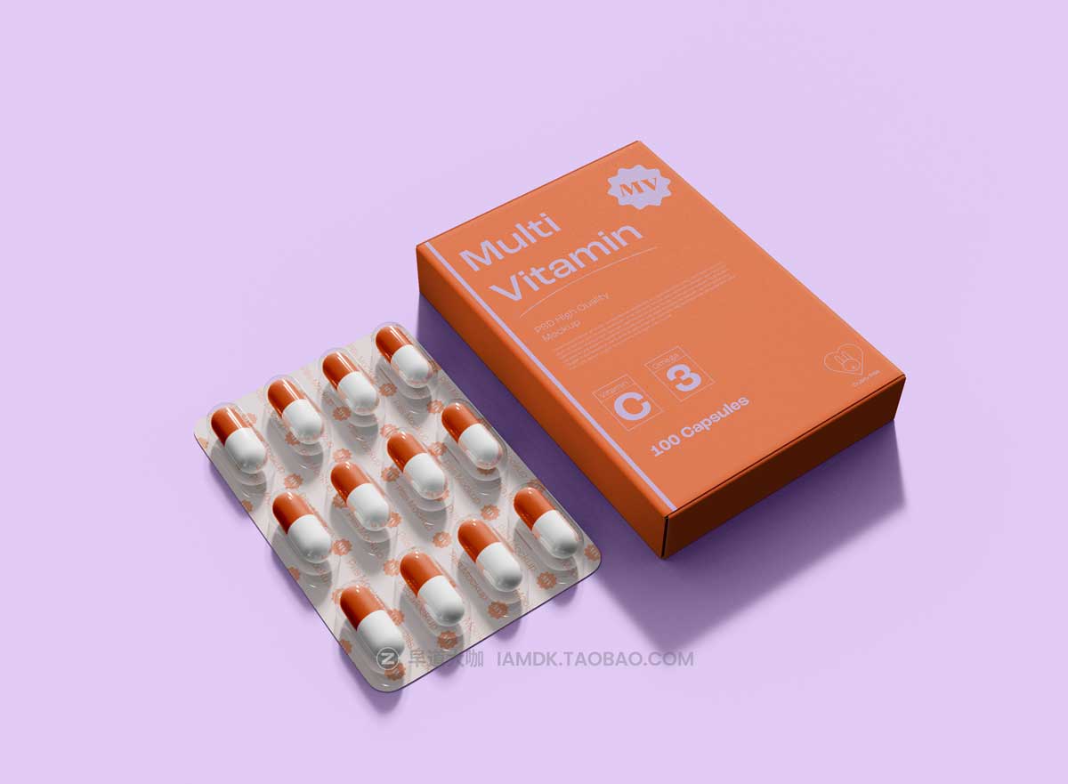 21款逼真药物胶囊包装瓶包装盒设计展示贴图PSD样机模板 Pills Mockup_img_2