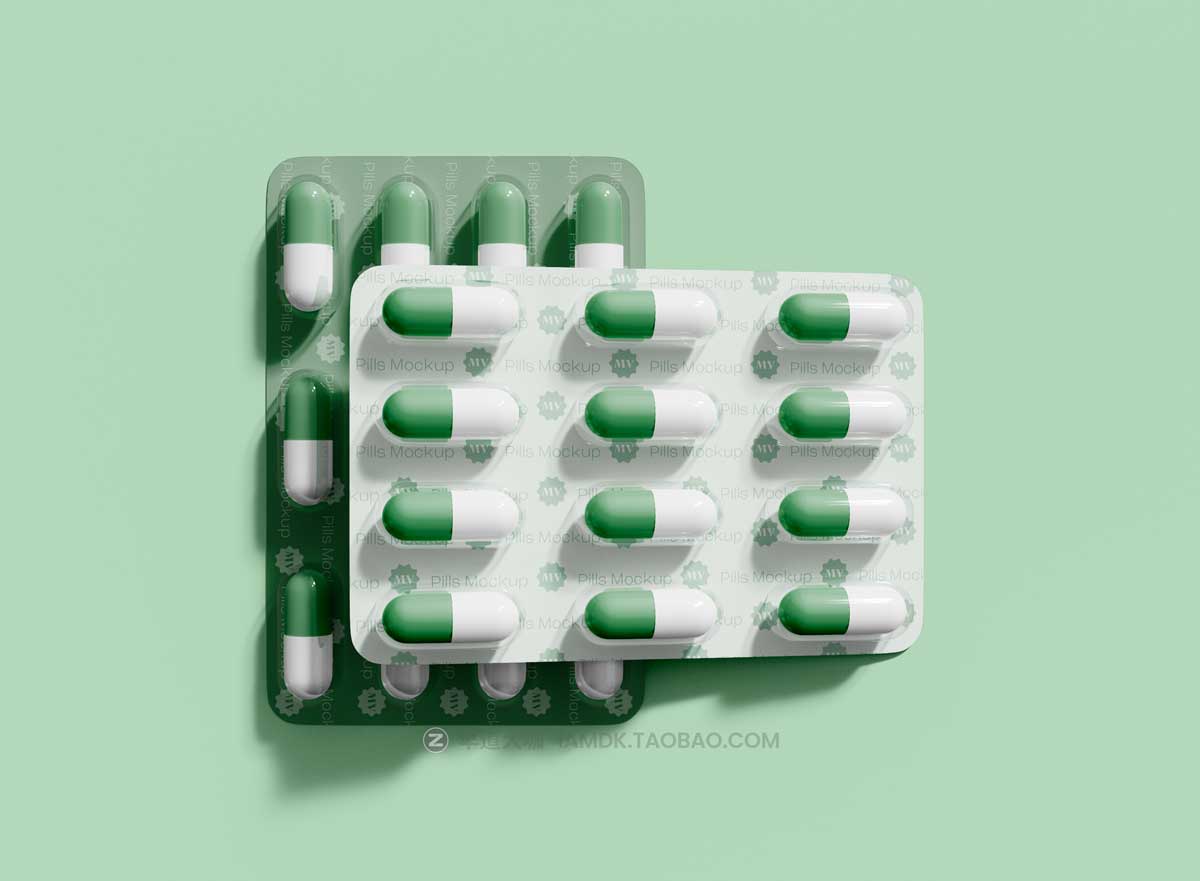 21款逼真药物胶囊包装瓶包装盒设计展示贴图PSD样机模板 Pills Mockup_img_2