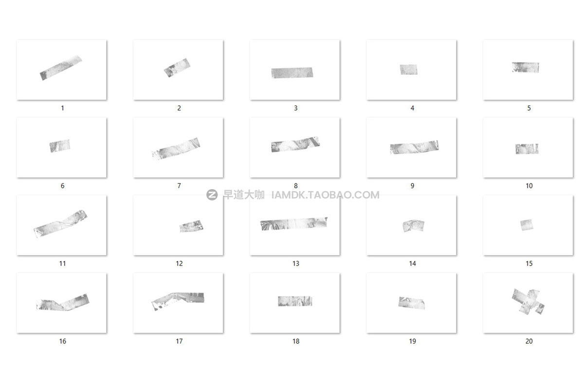 20款高清褶皱撕裂透明塑料胶带PNG免抠图设计素材 20 Transparent Tape Texture HQ_img_2