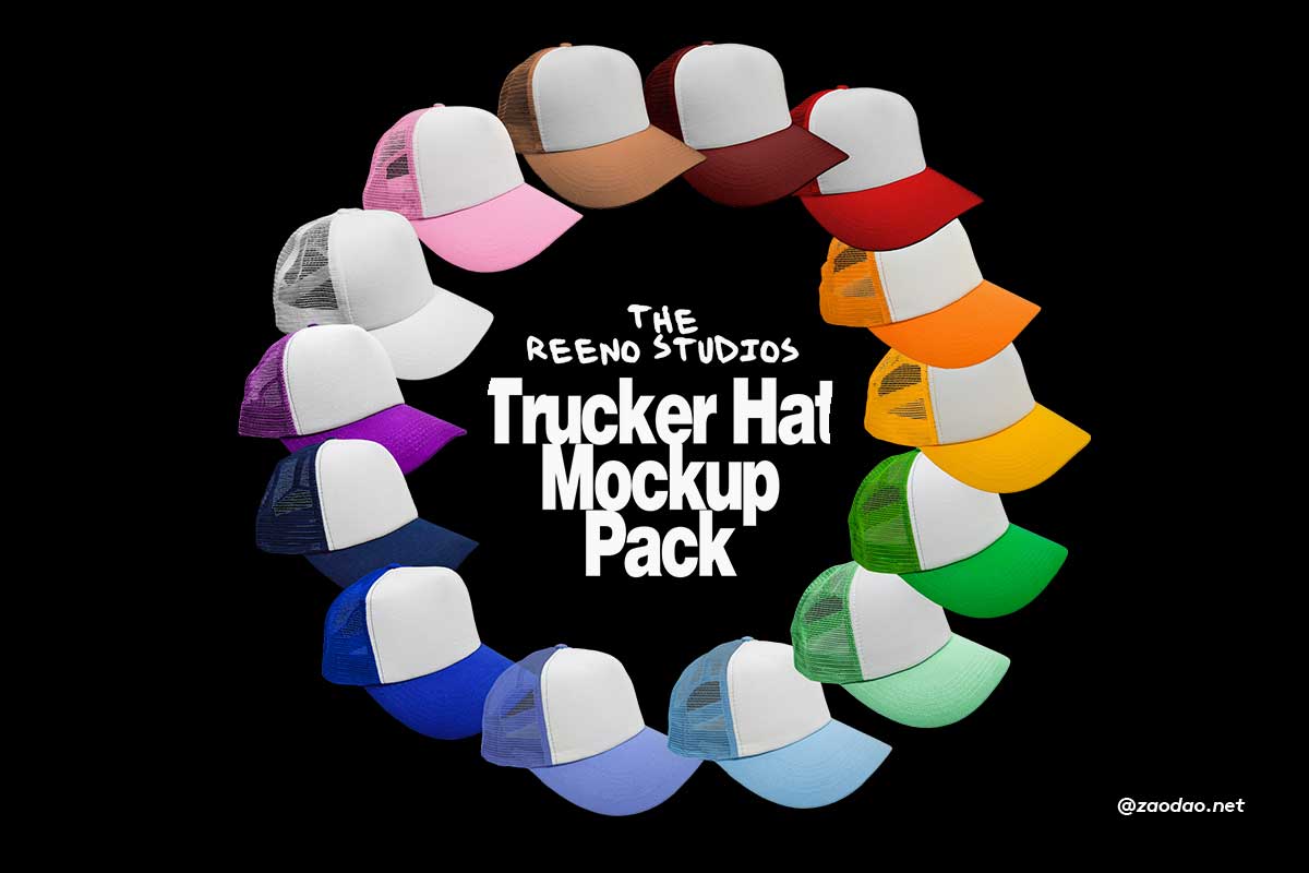 25款高质量卡车司机帽子防晒帽PNG免抠图设计素材 The REENO Studios Trucker Hat Mockup Pack_img_2