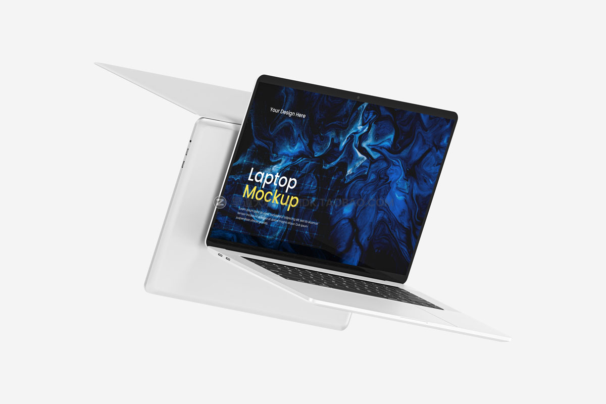 12款时尚网站界面设计苹果笔记本MacBook Pro电脑屏幕演示PS样机模板 Minimal Laptop Mockup_img_2