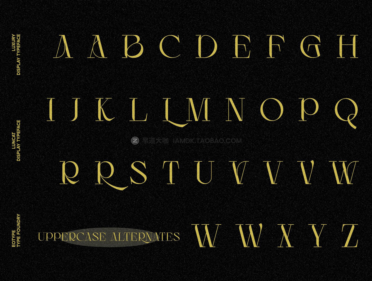 现代花式逆反差杂志海报标题logo徽标设计衬线英文字体包 Luncat - Display Typeface_img_2