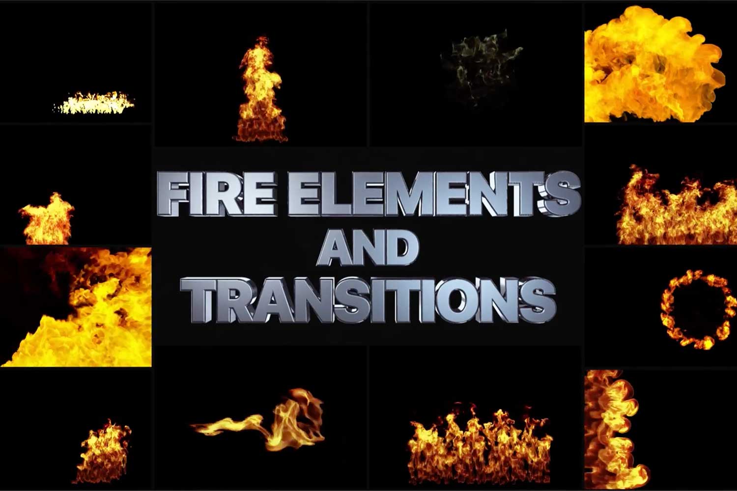 84组火焰燃烧喷射转场特效合成叠加4K视频素材 含透明通道文件 VFX Fire Elements And Transitions for DaVinci Resolve_img_2