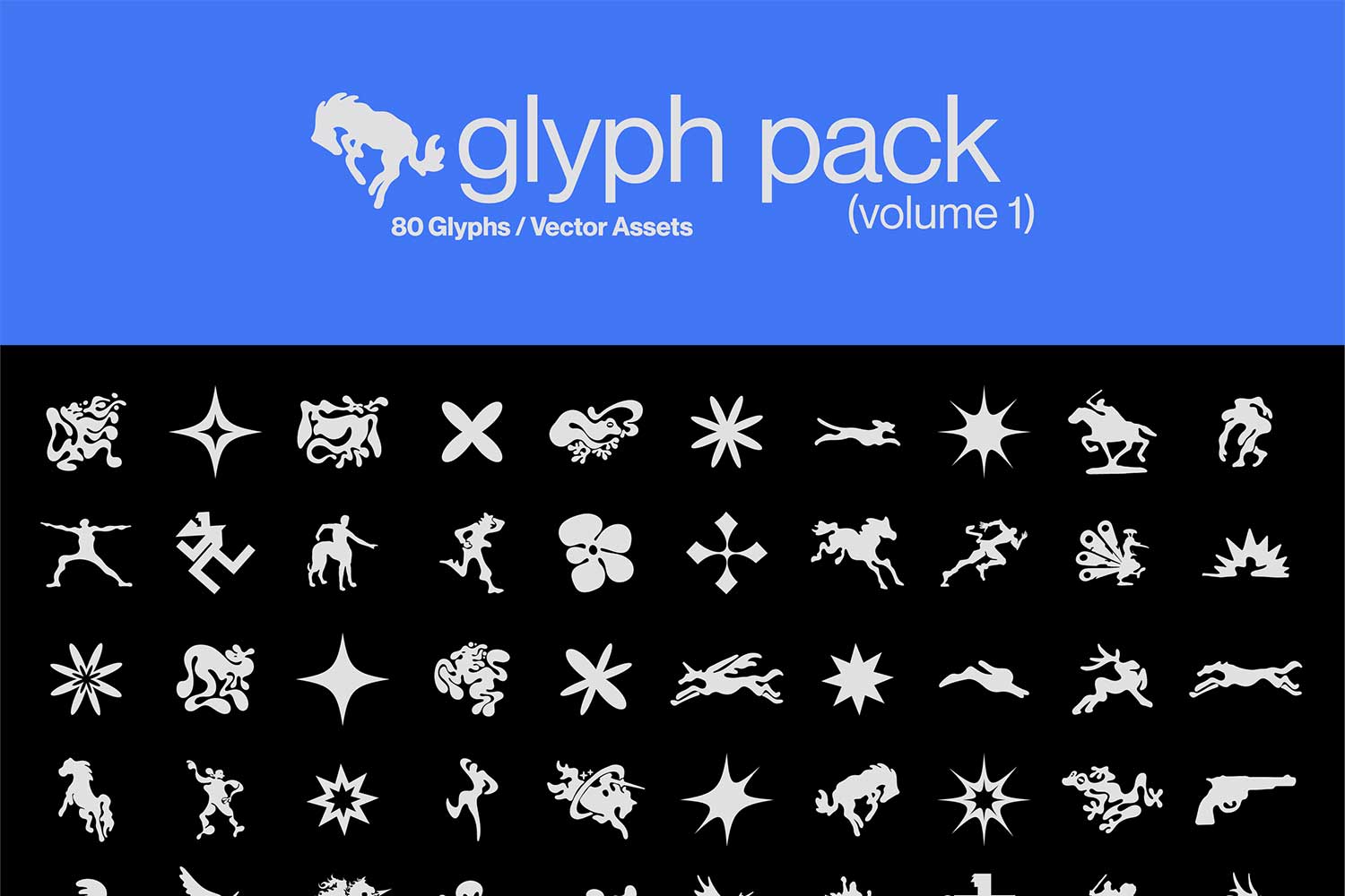 复古Y2K创意人物剪影Logo徽标徽章字体抽象图案图形AI矢量设计套装 Glyph Pack (Vol.1) by Hvnter_img_2