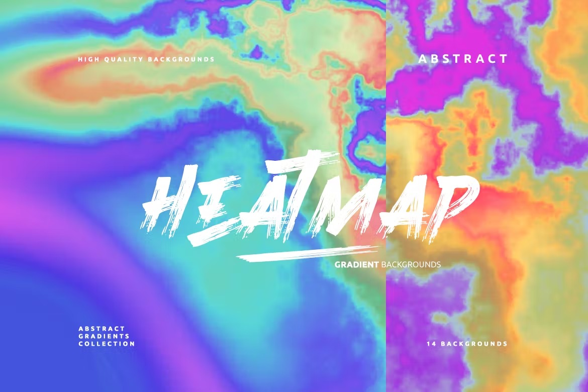 时尚抽象艺术热像仪渐变地图纹理海报背景底纹图片设计素材 Heat Map Gradient Backgrounds_img_2