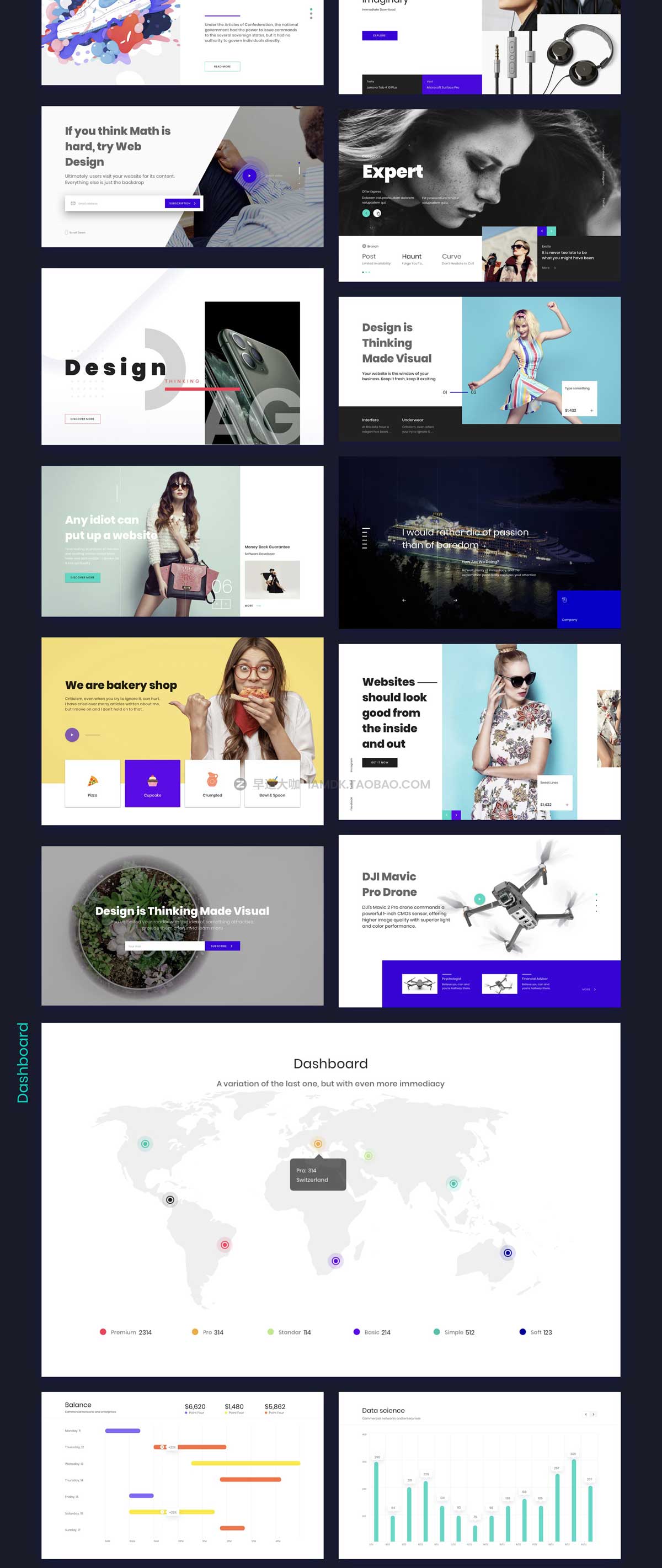 时尚多用途企业网站界面设计WEB UI套件素材包 Ataman Web UI Kit – Templates For Website_img_2