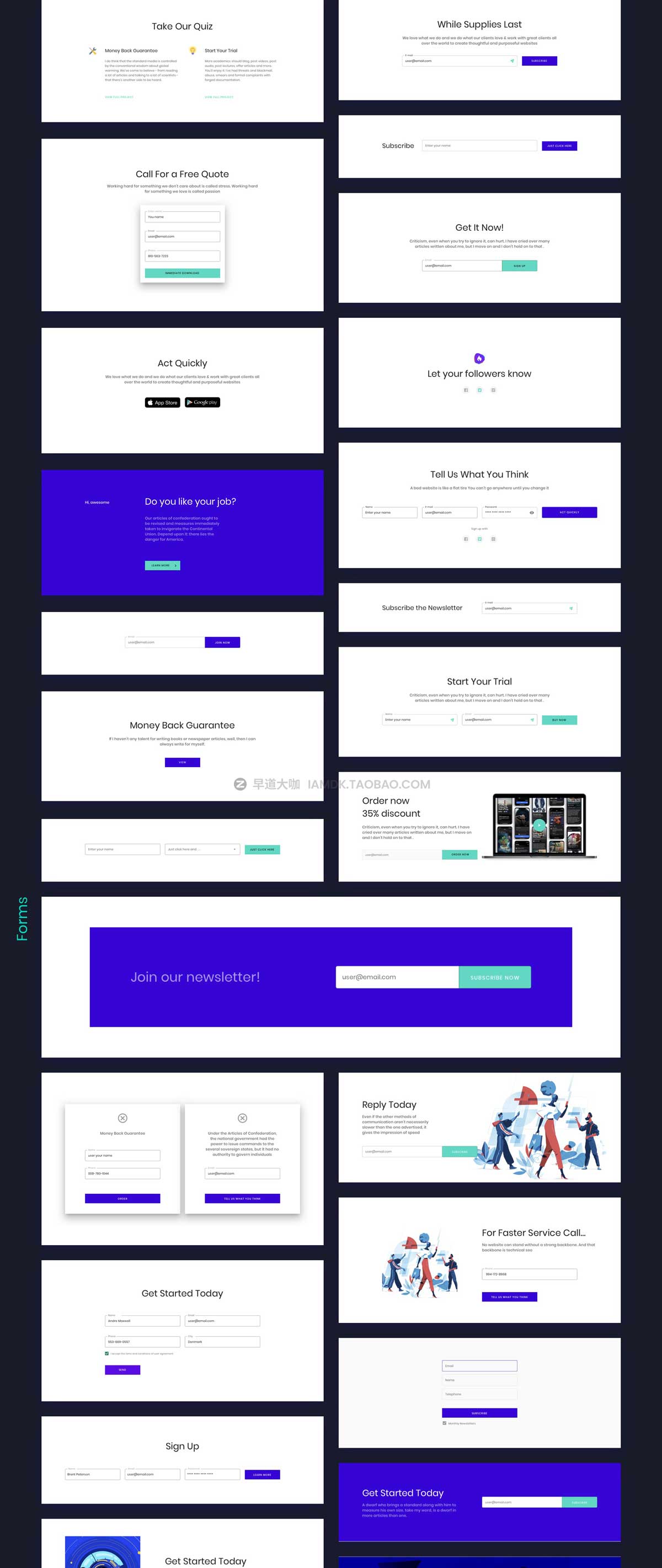 时尚多用途企业网站界面设计WEB UI套件素材包 Ataman Web UI Kit – Templates For Website_img_2