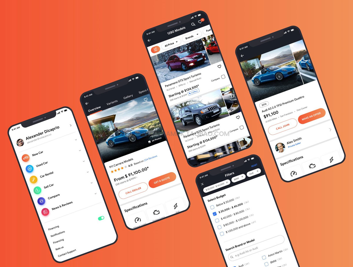 26屏二手汽车在线销售交易应用程序APP界面设计UI套件素材 Vola Cars Premium iOS App UI Kit Sketch_img_2