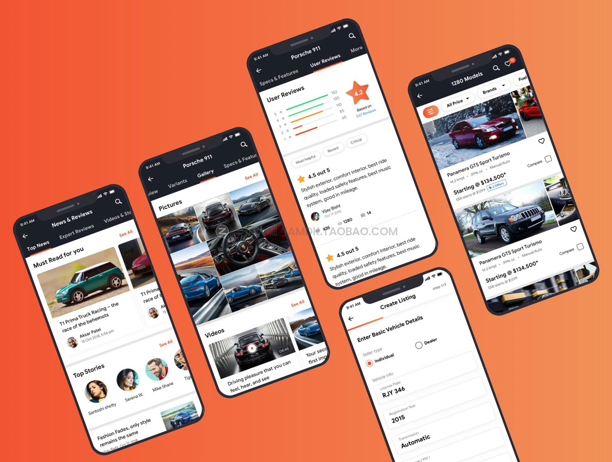 26屏二手汽车在线销售交易应用程序APP界面设计UI套件素材 Vola Cars Premium iOS App UI Kit Sketch_img_2