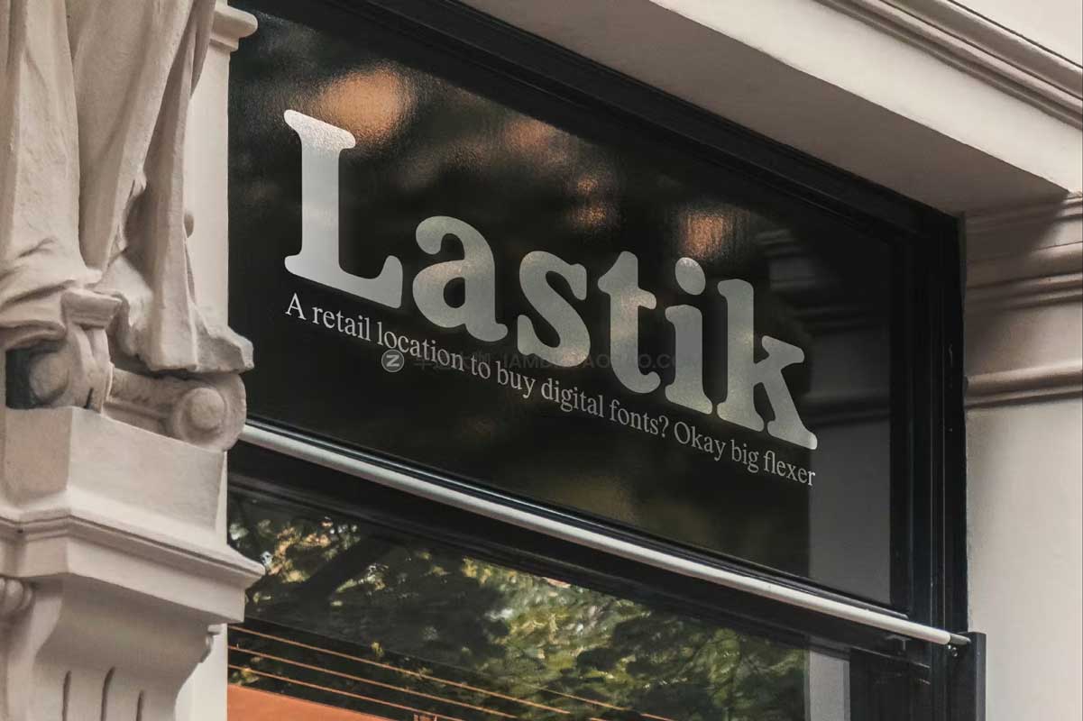 90年代复古圆角标牌杂志海报标题logo设计衬线英文字体安装包 Lastik Retro Variable Font Family_img_2