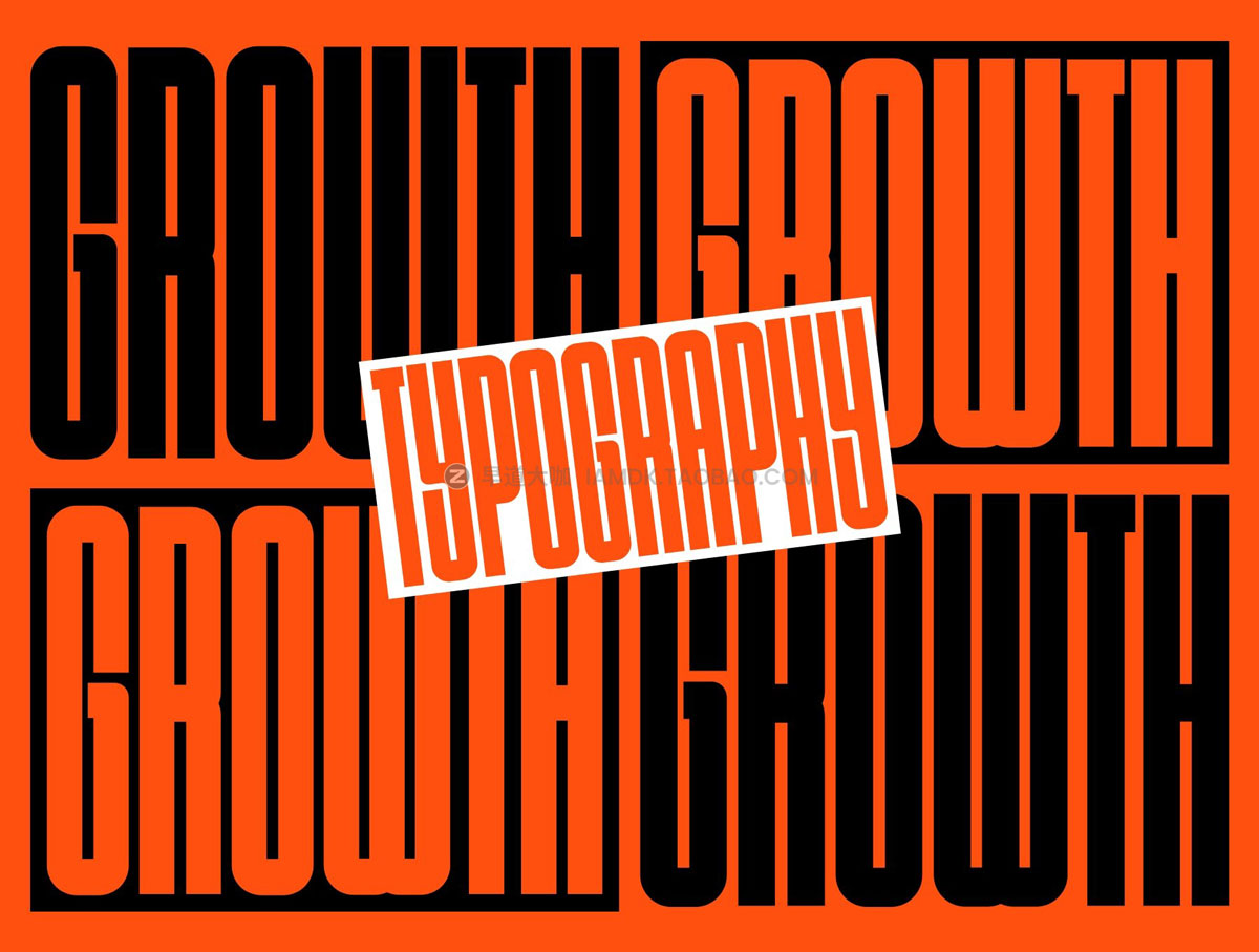 现代时尚杂志排版标题徽标logo设计浓缩无衬线英文字体安装包 Growth Font_img_2