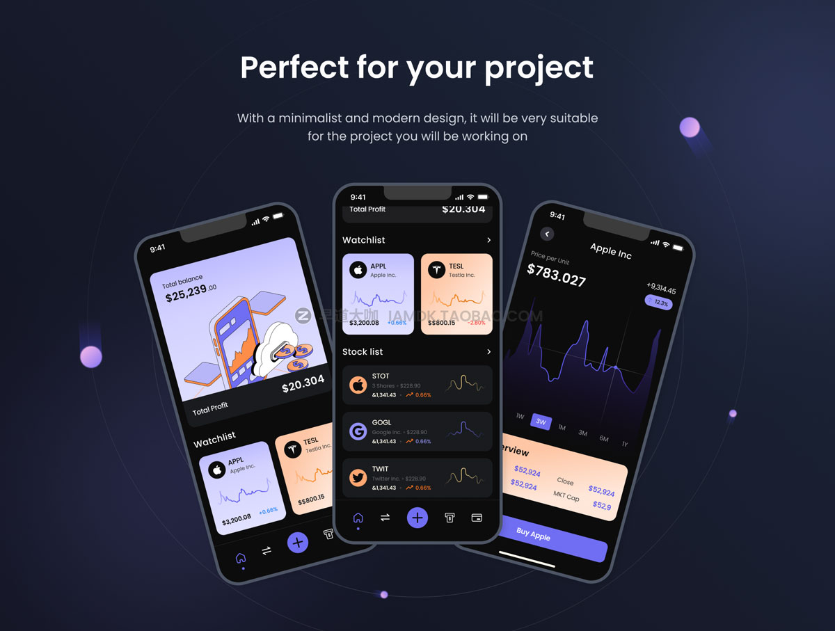 100+屏优质金融投资理财APP界面设计UI套件素材 Financial Investment Mobile App UI Kit_img_2