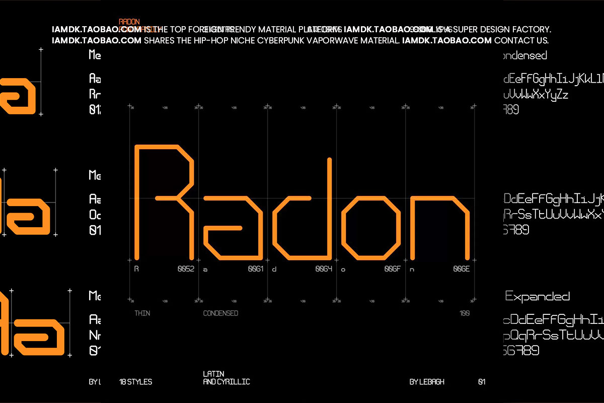 未来智能科幻斜角几何工业风无衬线英文字体安装包 Studio Innate – Radon_img_2