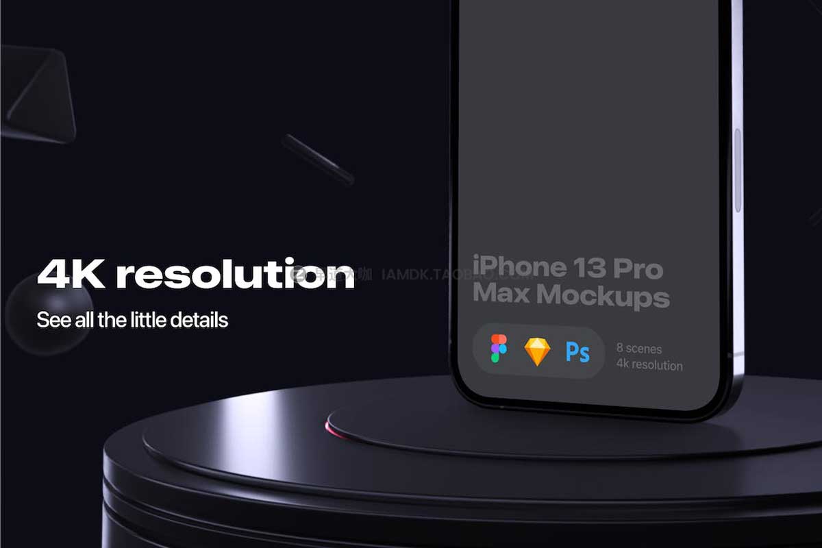 8款高级质感苹果iPhone 13 Pro Max手机屏幕演示样机模板 8 Custom mockups_img_2