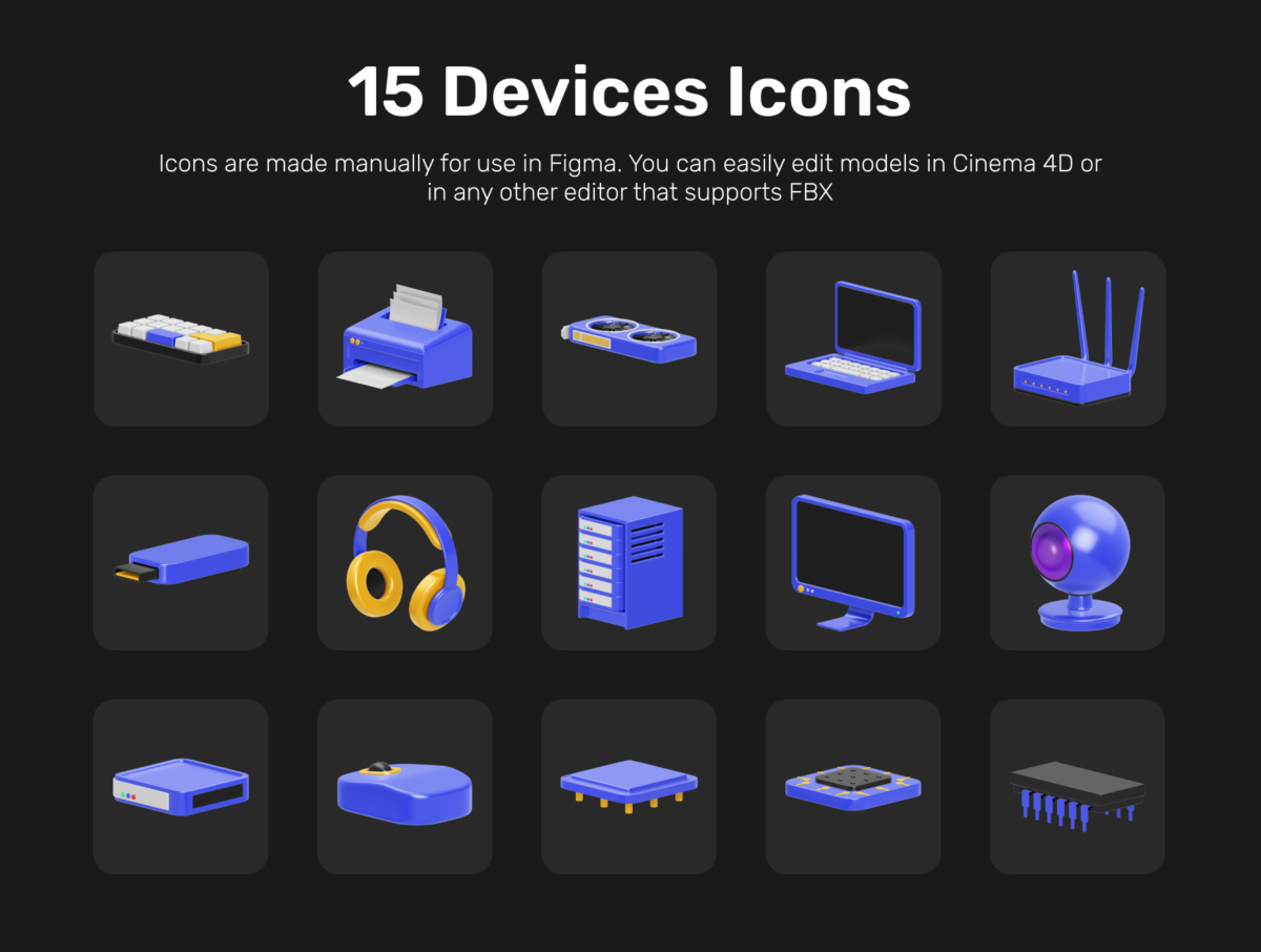 15款独特办公Wi-Fi互联网科技信息数据3D图标Icons设计素材 Devices 3D Icon Set_img_3