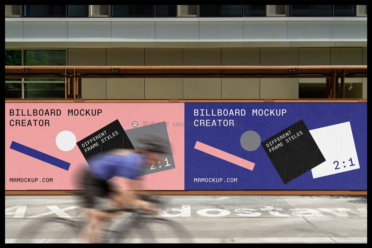 高级户外街头广告牌宣传海报广告设计展示PS智能贴图样机模板 Billboard Mockup - Scenes Creator_img_2