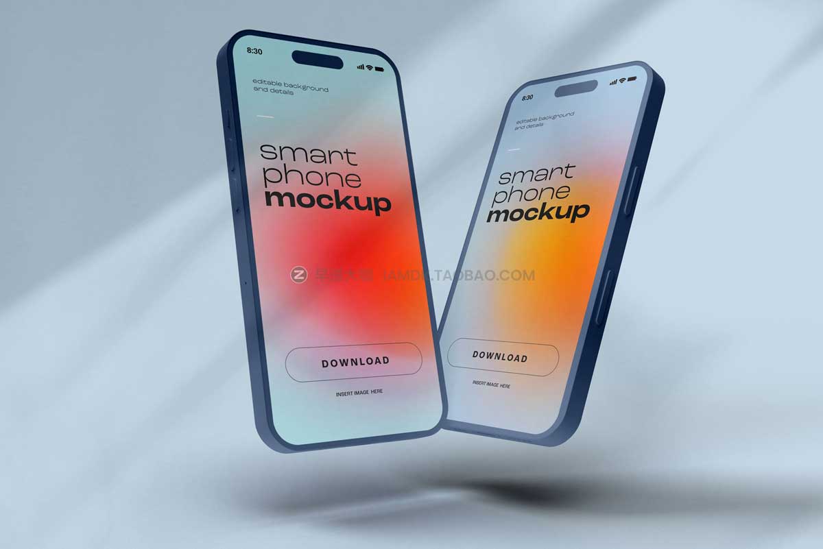 18款逼真苹果iPhone 14手机屏幕演示ps智能贴图样机模板 iPhone 14 Mockup_img_2