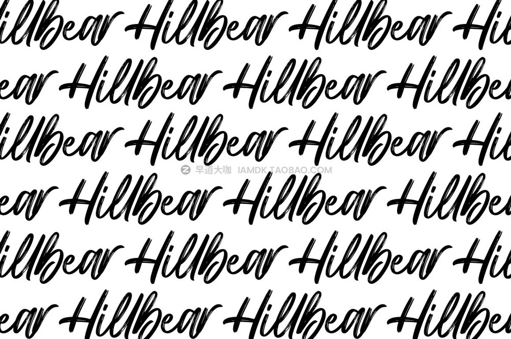 现代手写毛笔笔刷效果英文字体安装包 Hillbear - Handbrush Script Font_img_2