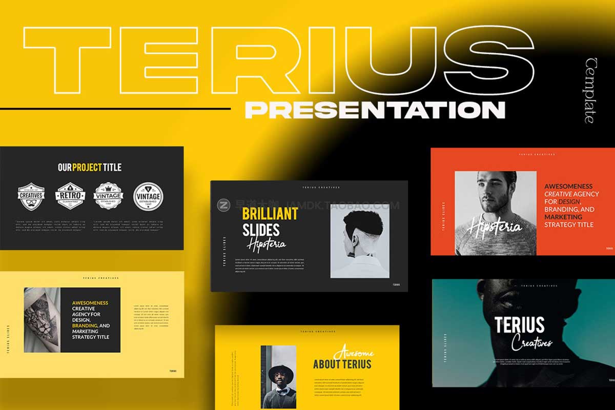 时尚创意企业项目计划书品牌策划提案演示文稿设计PPY+KEY模板 TERIUS Powerpoint+Keynote Template_img_2