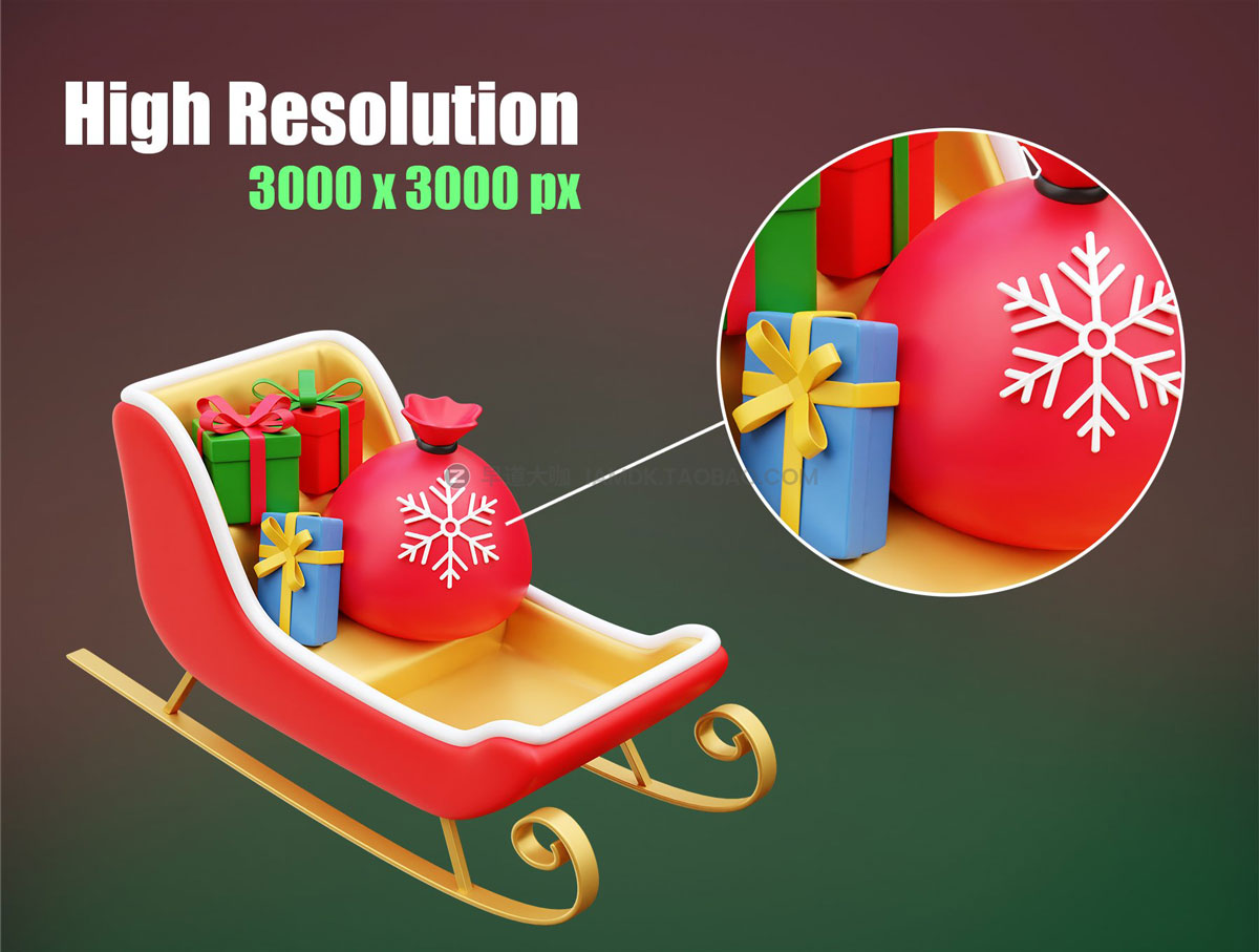 50个高级圣诞节主题雪人圣诞老人3D图标Icons插画插图设计素材包 Christmas 3D Icon Illustrations_img_2