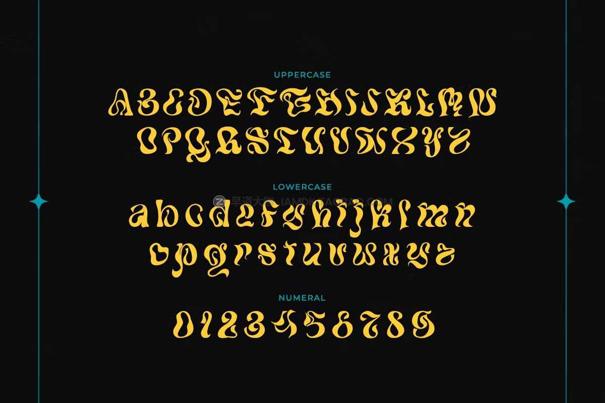 现代时尚酸性液体逆反差潮牌logo海报标题扭曲英文字体包 Meander - A Fluid Display Font_img_2