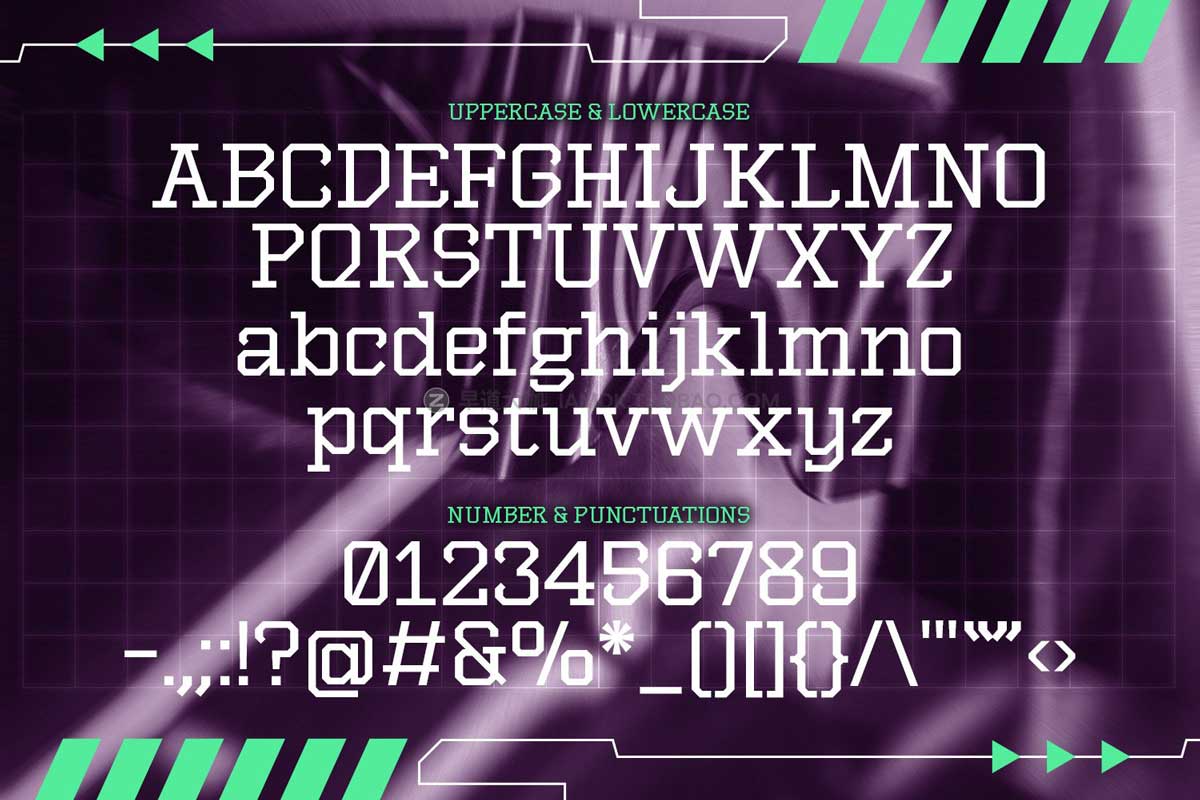 未来科幻工业几何风科技标题排版设计无衬线英文字体 Magistech - Futuristic Font_img_2