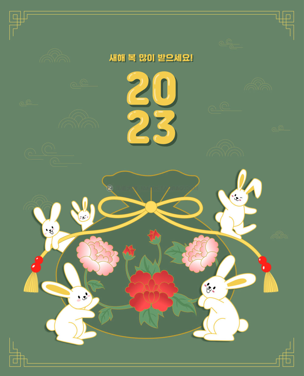 18款2023年兔年海报红包封面设计AI矢量插画插画设计素材 Year of the rabbit illustration vector_img_2