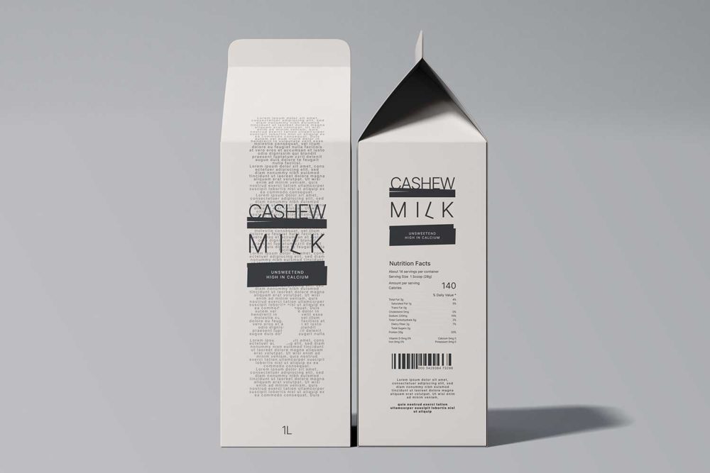 逼真牛奶饮料果汁包装纸盒外观设计展示贴图PSD样机模板 Juice Carton Box Mockup_img_2