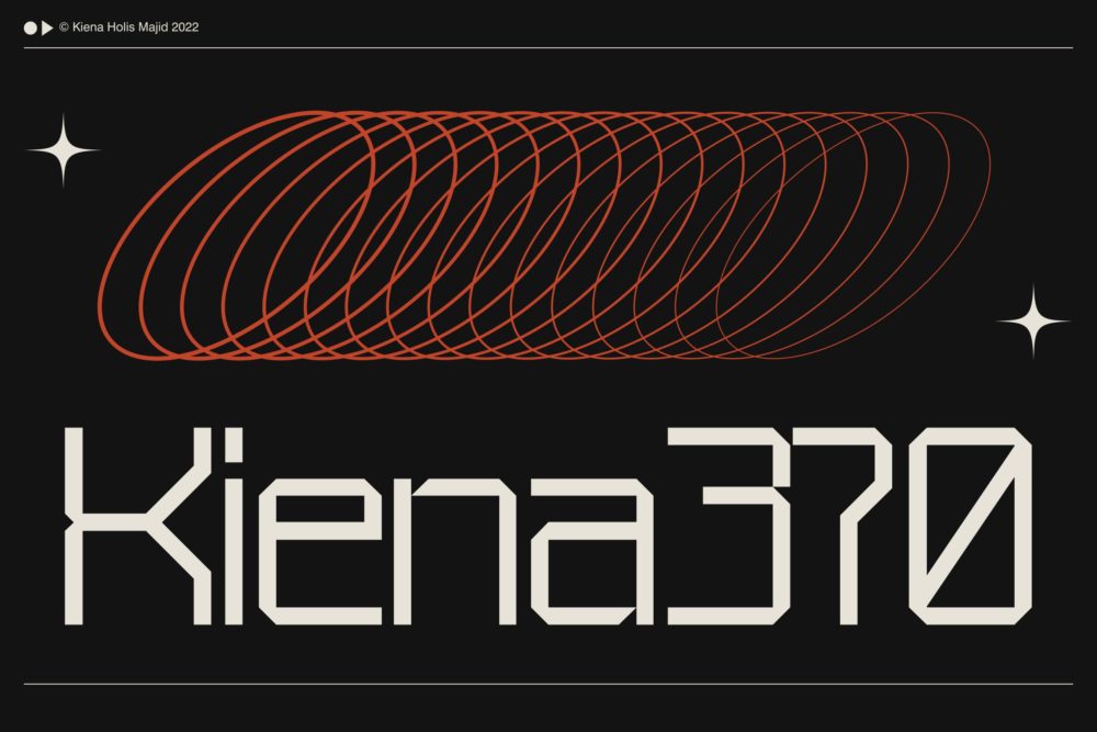 未来科幻科技机能海报杂志标题logo设计无衬线英文字体 Kiena Display Font_img_2