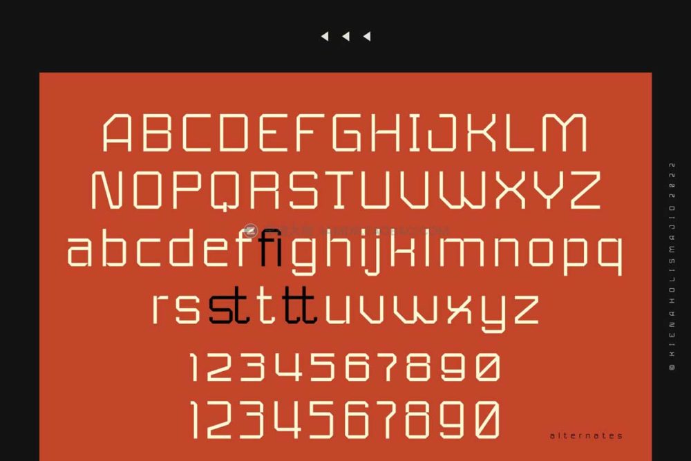 未来科幻科技机能海报杂志标题logo设计无衬线英文字体 Kiena Display Font_img_2