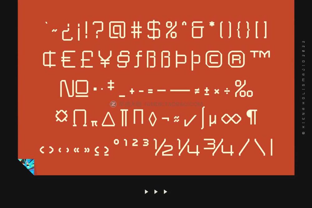 未来科幻科技机能海报杂志标题logo设计无衬线英文字体 Kiena Display Font_img_2