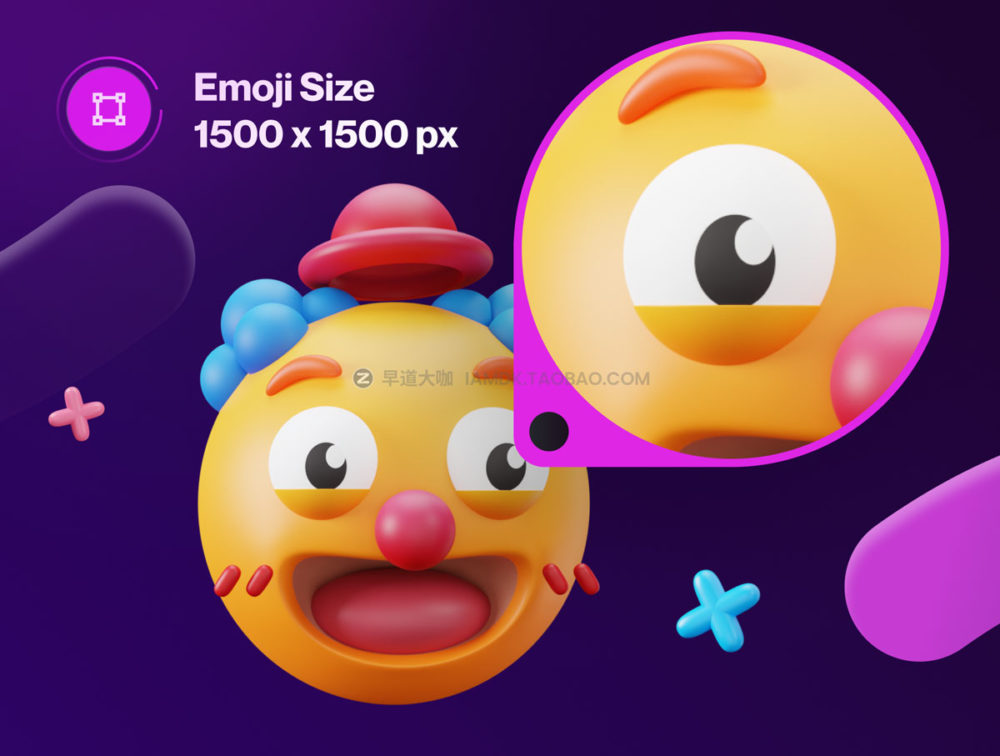 20个独特卡通趣味生日派对3D Emoji表情符号包图标Icons设计素材包 Emoty - 3D Party & Celebration Emoji Set_img_2