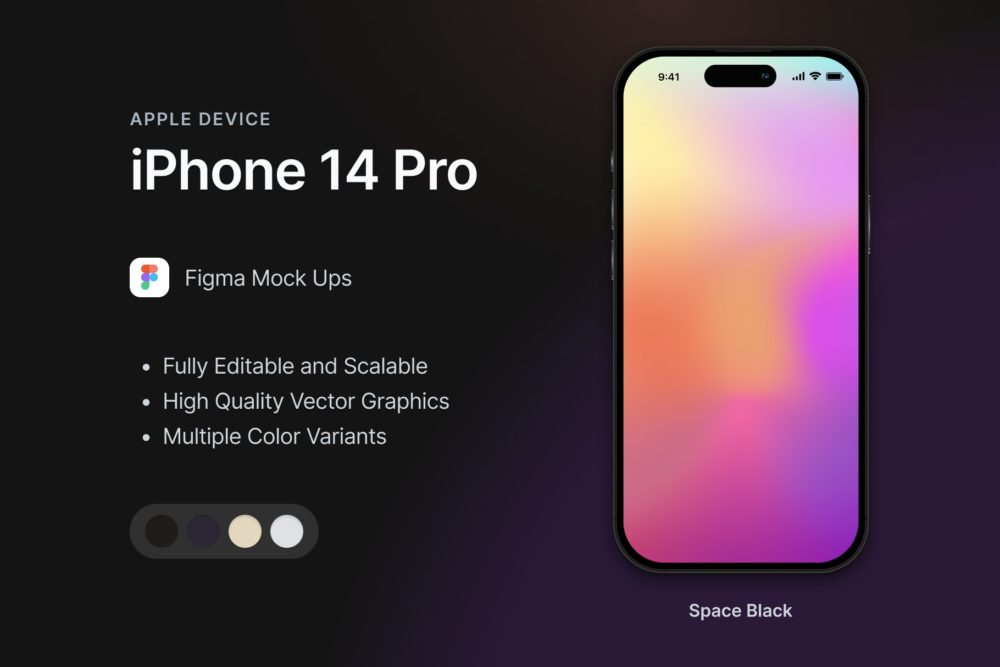 极简苹果iPhone 14 Pro手机样机figma设计素材模板 iPhone 14 Pro Figma MockUp Template_img_2