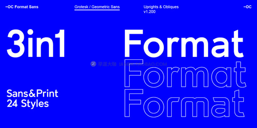 现代时尚视觉海报杂志排版标题设计无衬线英文字体包 OC Format Sans Font Family_img_2