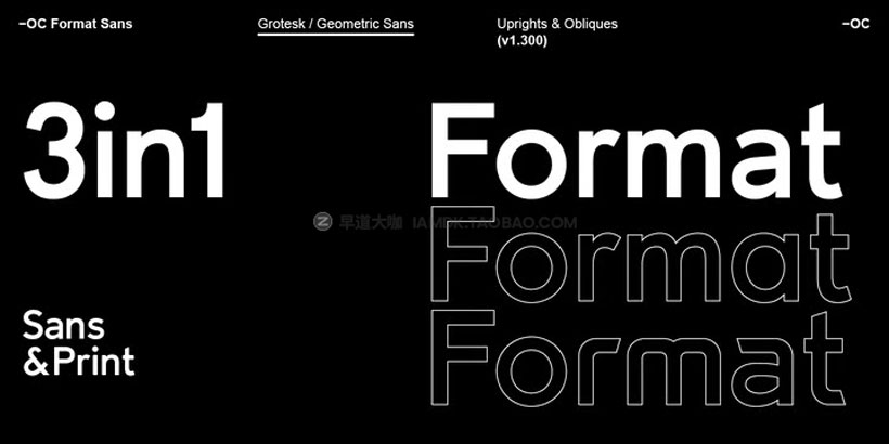 现代时尚视觉海报杂志排版标题设计无衬线英文字体包 OC Format Sans Font Family_img_2