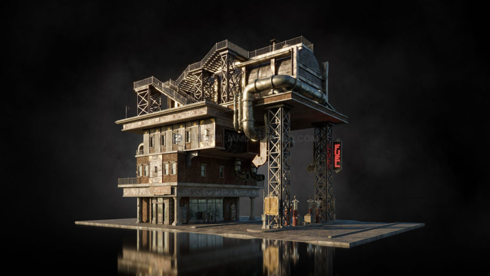 柴油朋克机械工业建筑物品3D模型C4D/MAX/FBX/OBJ/Maya/Blender等 KitBash3D - DieselPunk_img_2