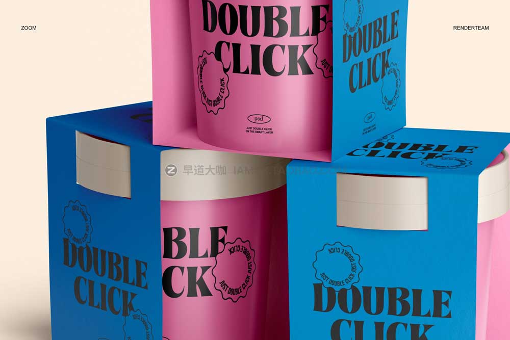 6款时尚冰淇淋酸奶包装盒外观设计展示贴图ps样机模板素材 Ice Cream Packaging Mockup Set_img_2