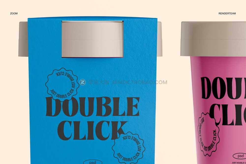 6款时尚冰淇淋酸奶包装盒外观设计展示贴图ps样机模板素材 Ice Cream Packaging Mockup Set_img_2