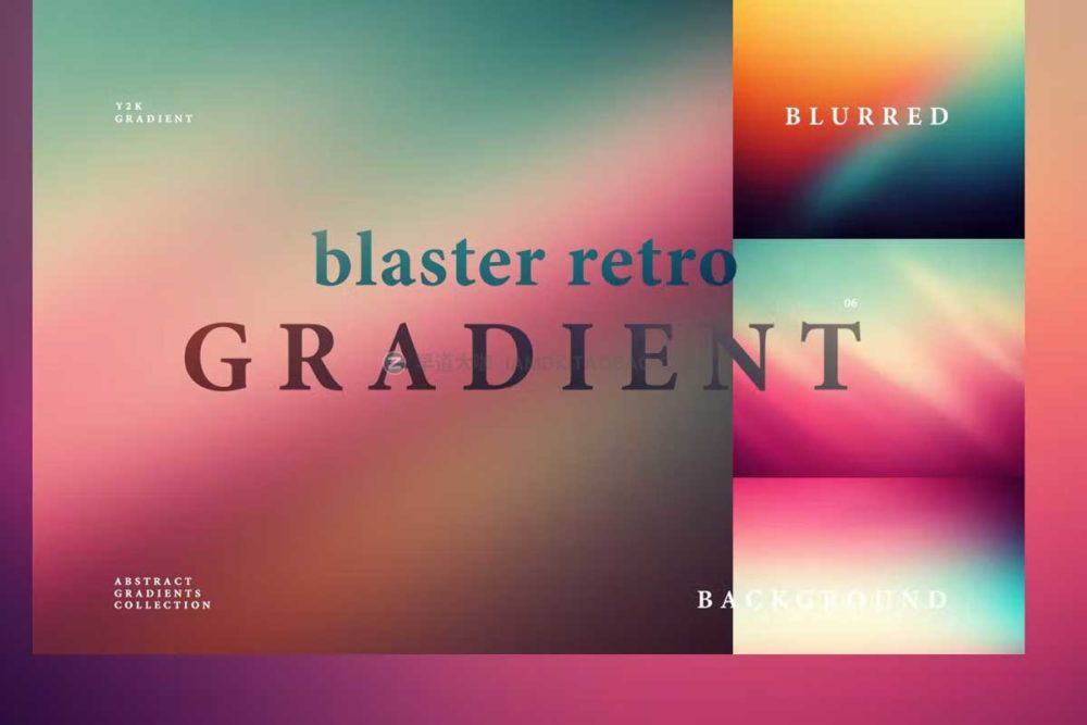 10款复古渐变y2k模糊海报设计背景图片设计素材 Blaster Retro Gradient Background_img_2