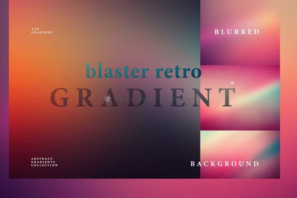 10款复古渐变y2k模糊海报设计背景图片设计素材 Blaster Retro Gradient Background_img_2