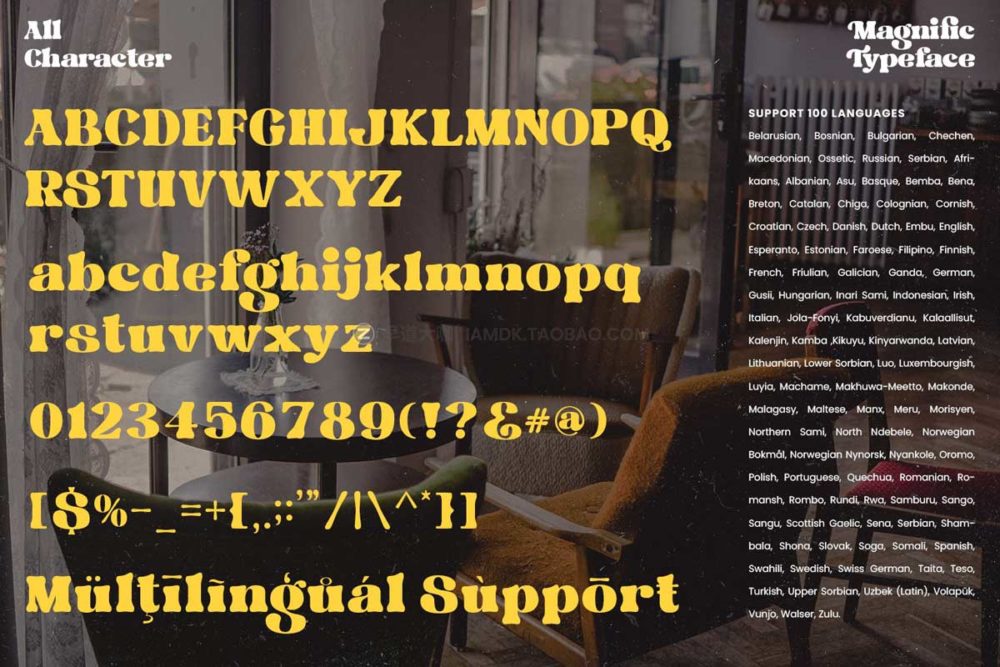 时尚复古圆润品牌杂志标题排版徽标logo设计psai英文字体安装包 Magnific Font_img_2