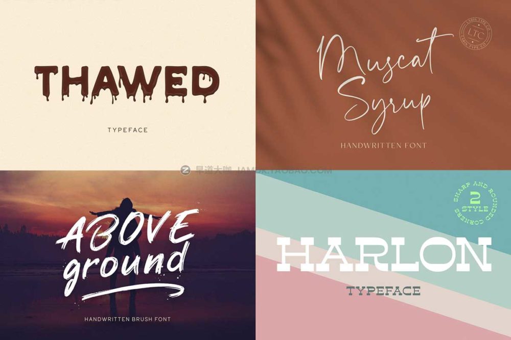 35套豪华复古圣诞节婚礼手写签名书法无衬线英文字体套装 Modern Font Bundle Vol.2_img_2